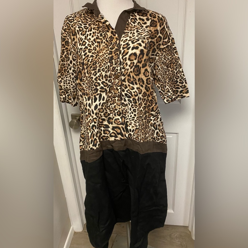 VLT’S by valentinas linen leopard dress size ITALY LARGE